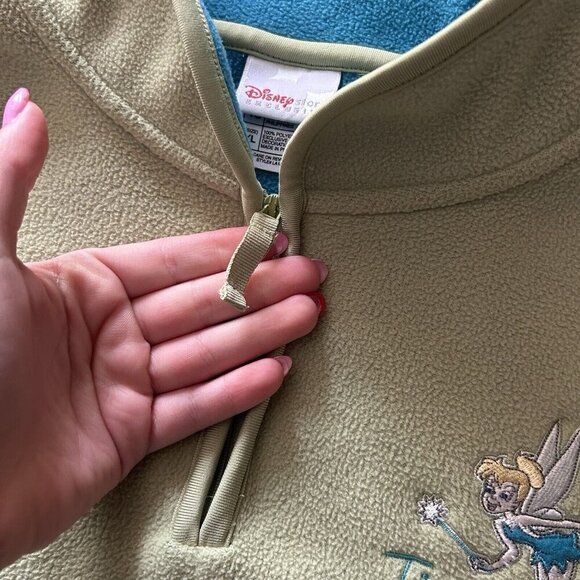 Tinkerbell Disney Jacket Womens XL Fleece Pullover Peter Pan Sweater VTG 90s Y2K - Picture 3 of 9